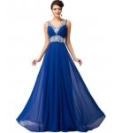 Sexig chiffongklänning med djup v-ringning